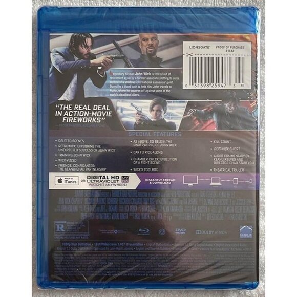 John Wick 2 (Blu-Ray + DVD + Digital) Brand New - Picture 2 of 3